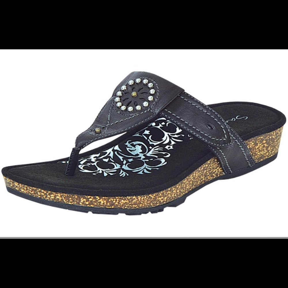 Aetrex Emily Black Sandal Size 5.5